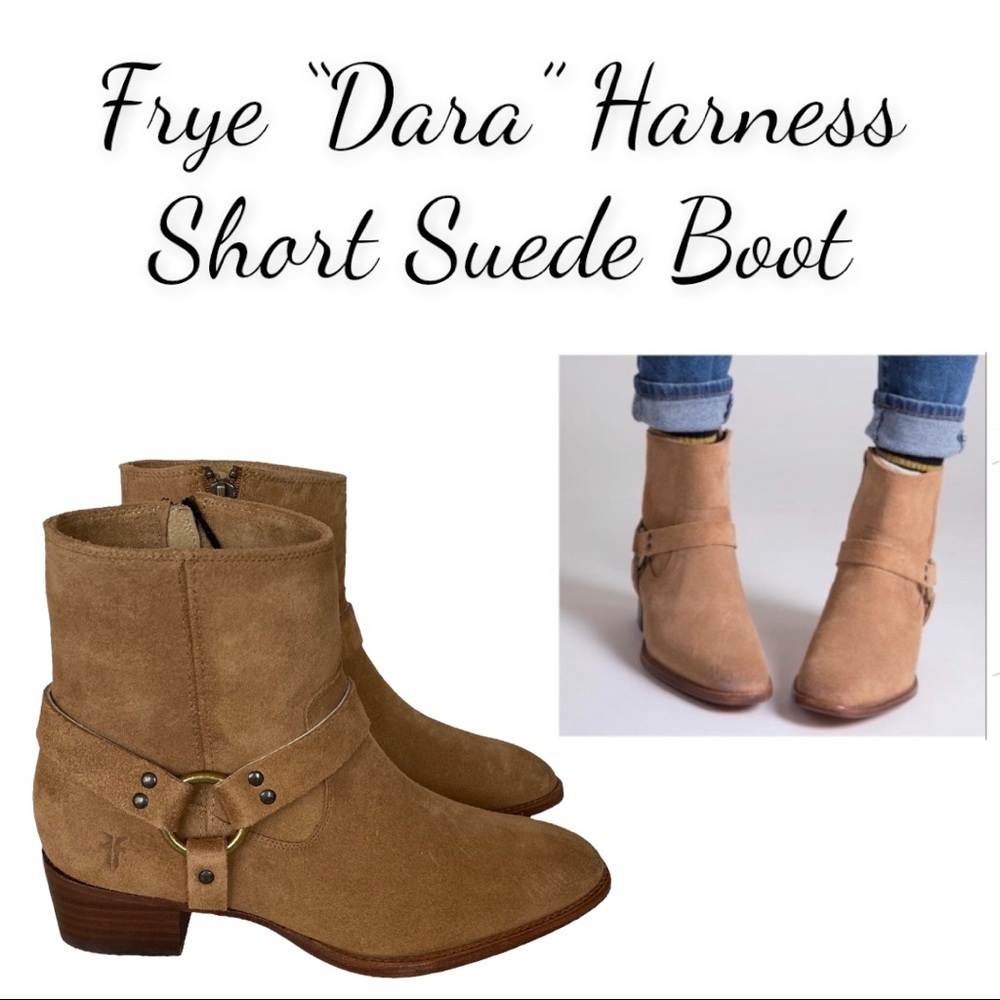 NWT, NIB Frye Dara Harness Short Suede Boot, Color: Sand